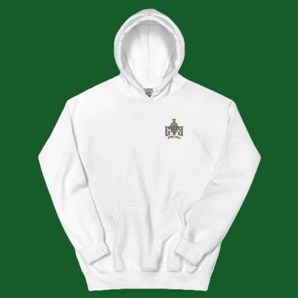 GT9 Men's / Unisex Streetwear White & Camo Logo Hoodie Sz. Med FITS LIKE A SMALL - Picture 2 of 6